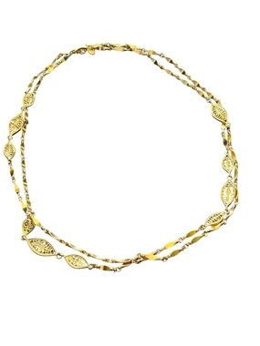 Vendome Signed Vintage 1960s Long Goldtone Filigree Chain 49 Inches Necklace